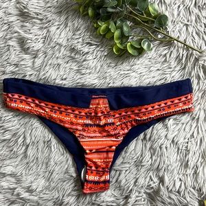 NWOT khong boon orange tribal pattern bikini bottoms size S